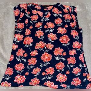 Banana Republic Women’s Sleeveless Blouse Navy Blue/Red Size Petit Extra Small